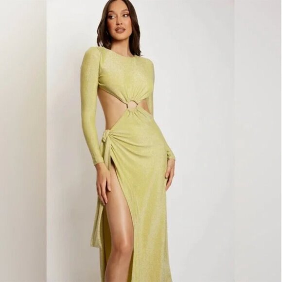 Meshki | Christina Backless Maxi Wrap Dress Green Size Large Women's - Picture 1 of 6